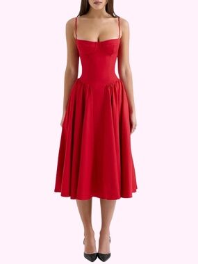 House of CB | Dresses | House Of Cb Isabeau Voluminous Fit Flare Midi Dress  Worn Once | Poshmark